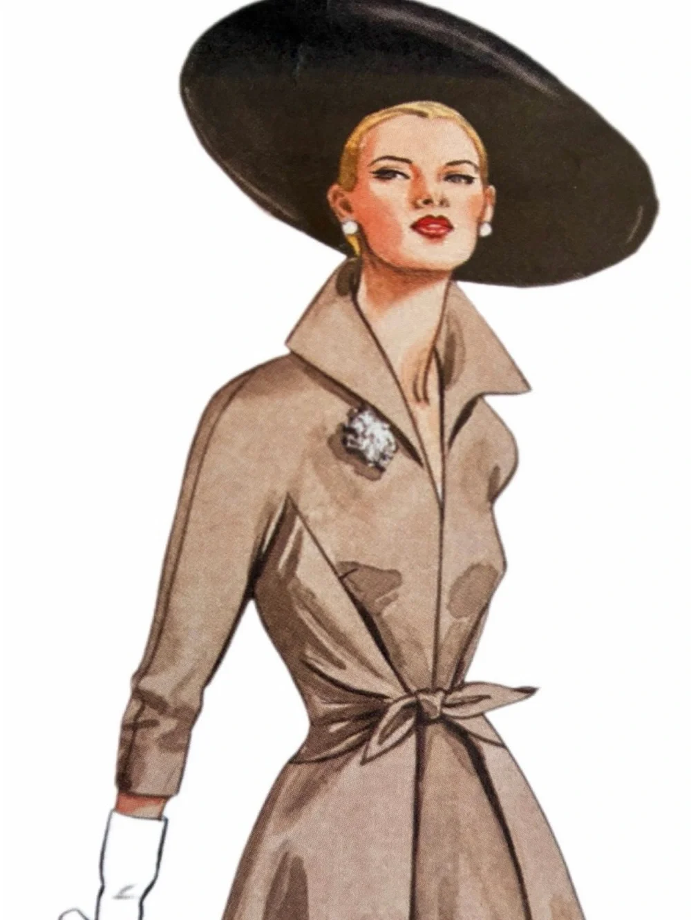 Vintage Vogue Reproduction 50’s Fit-and-Flare Trench Dress uncut factory folded